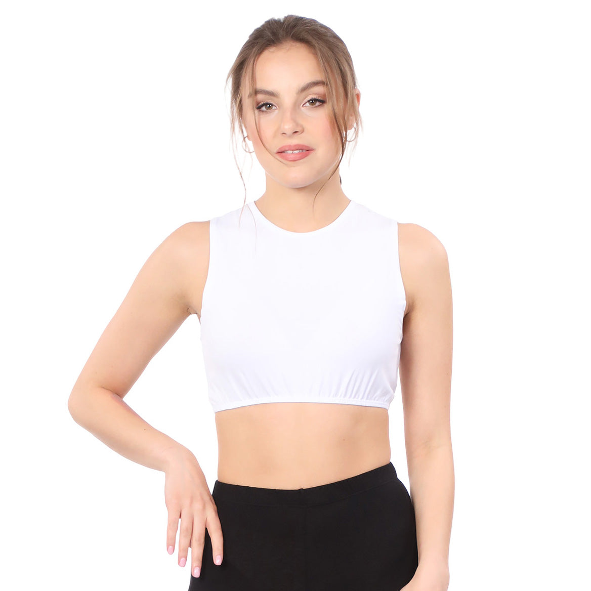 Modest Neck Cropped Layering Shell