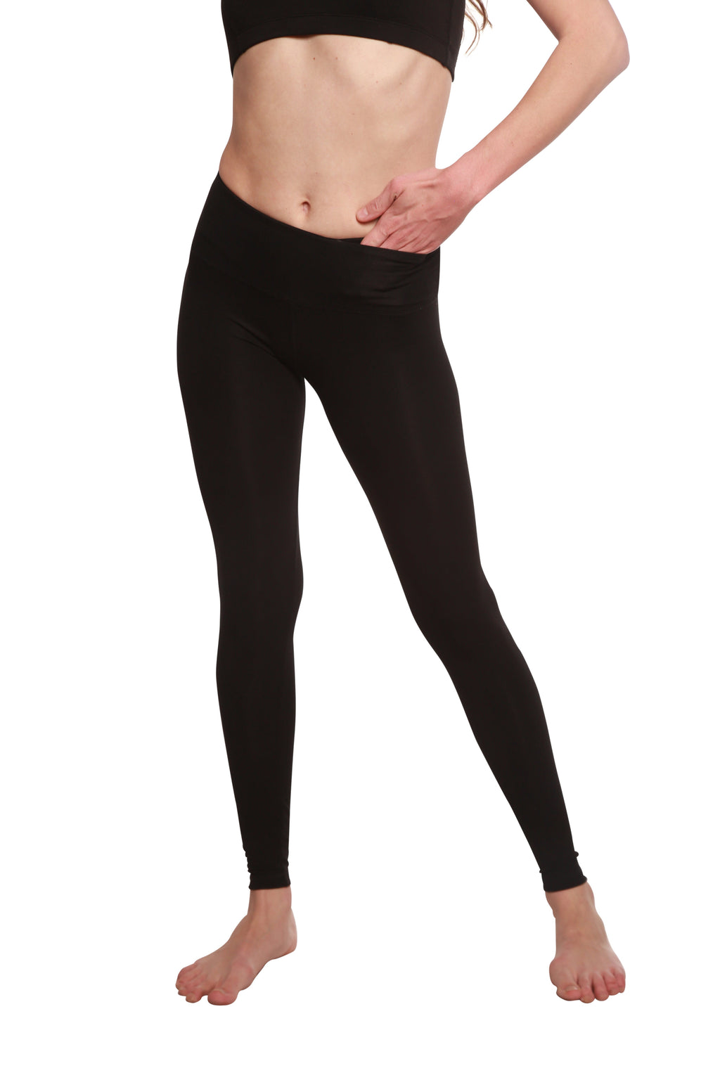 Women's Bamboo Cotton Full Length Legging in Black